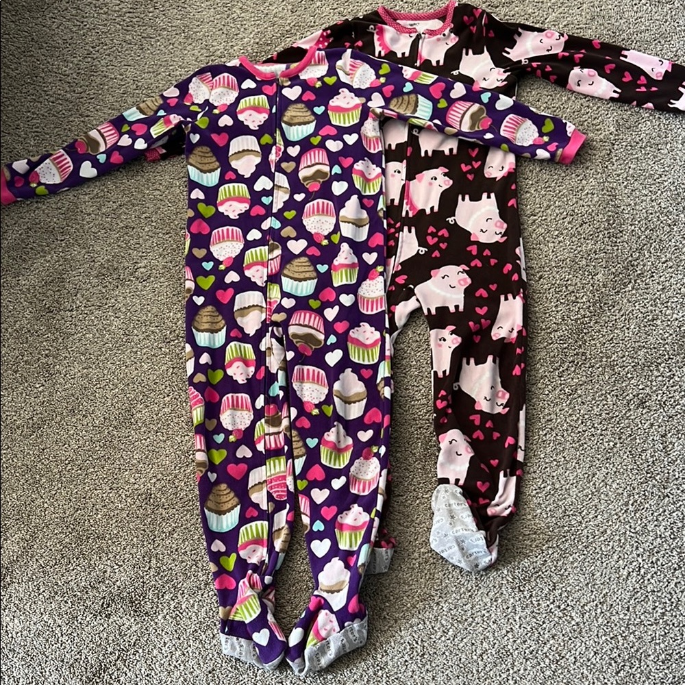 Cupcake and Pig Kids One Piece Pajamas